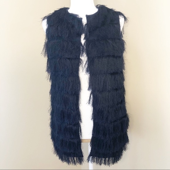 Anthropologie Eva Franco Tiered Fringe Vest -Small - Picture 1 of 12